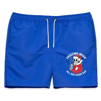 Gefriermodus Den Ganzen Tag, Jeden Tag Winterspaß - Männer Badeshorts - Royalblau - Vorne - AI Model Male 178 light (178cm)