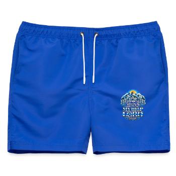 I lift up my eyes- Psalm 121:1-2 - Männer Badeshorts - Royalblau - Vorne - AI Model Male 178 light (178cm)