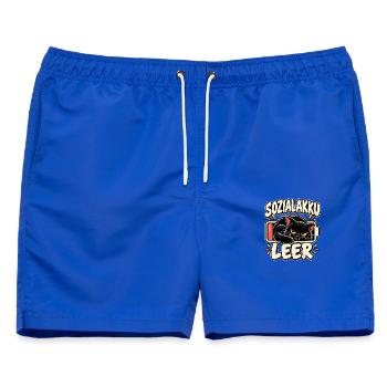Sozialakku leer Katze - Männer Badeshorts - Royalblau - Vorne - AI Model Male 178 light (178cm)