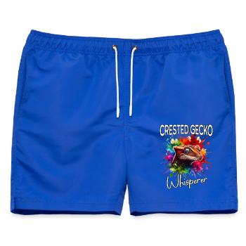 Kronengecko Flüsterer - Männer Badeshorts - Royalblau - Vorne - AI Model Male 178 light (178cm)