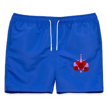 Books Before Boys - dreifarbig - Männer Badeshorts - Royalblau - Vorne - AI Model Male 178 light (178cm)