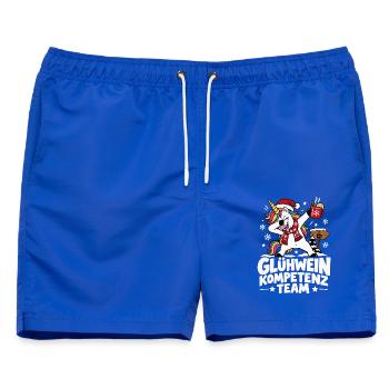 Glühwein Kompetenz Team Einhorn - Männer Badeshorts - Royalblau - Vorne - AI Model Male 178 light (178cm)