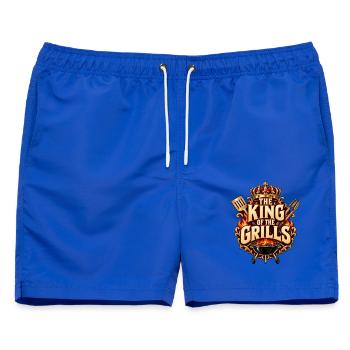 The King of the Grills – König am Grill - Männer Badeshorts - Royalblau - Vorne - AI Model Male 178 light (178cm)