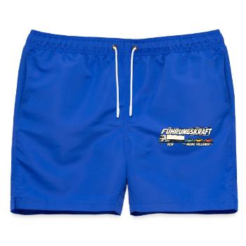 Führungskraft – LKW und meine Follower - Männer Badeshorts - Royalblau - Vorne - AI Model Male 178 light (178cm)