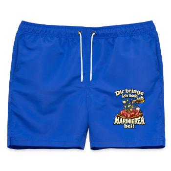 Dir bringe ich noch Marinieren bei! – Grillen - Männer Badeshorts - Royalblau - Vorne - AI Model Male 178 light (178cm)