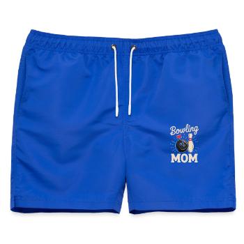 Bowling Mom Mit Herz Kugel Und Kegel - Männer Badeshorts - Royalblau - Vorne - AI Model Male 178 light (178cm)