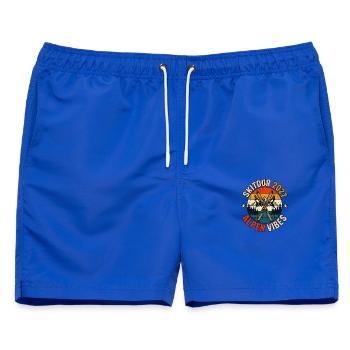 Skitour Alpen Vibes 2027 - Männer Badeshorts - Royalblau - Vorne - AI Model Male 178 light (178cm)