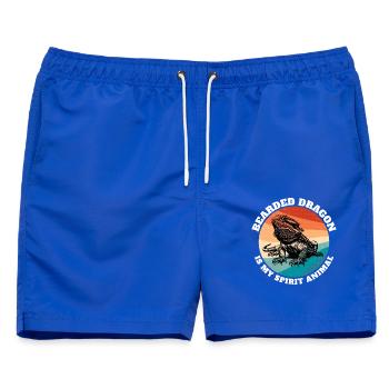 Bartagame Sprüche - Männer Badeshorts - Royalblau - Vorne - AI Model Male 178 light (178cm)