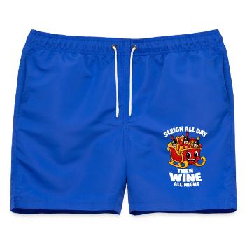 Sleigh All Day Then Wine All Night Weihnachten - Männer Badeshorts - Royalblau - Vorne - AI Model Male 178 light (178cm)