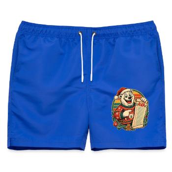 Christmas Eisbär Ava auf der Nice List - Männer Badeshorts - Royalblau - Vorne - AI Model Male 178 light (178cm)