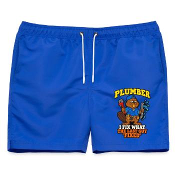 Klempner Ich repariere das, was der letzte Typ lustig repariert hat - Männer Badeshorts - Royalblau - Vorne - AI Model Male 178 light (178cm)