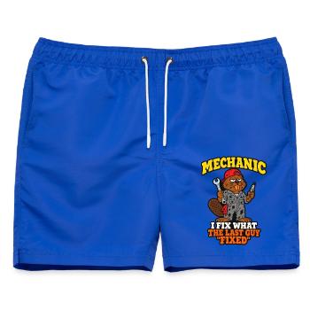 Mechaniker: Ich repariere das, was der letzte Typ repariert hat, lustig - Männer Badeshorts - Royalblau - Vorne - AI Model Male 178 light (178cm)
