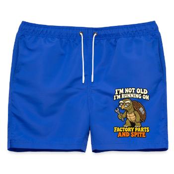 Nicht alt, läuft auf Originalteilen und Spite Turtle - Männer Badeshorts - Royalblau - Vorne - AI Model Male 178 light (178cm)