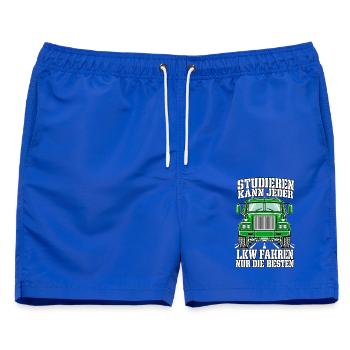 LKW fahren nur die Besten – Frontansicht Grün - Männer Badeshorts - Royalblau - Vorne - AI Model Male 178 light (178cm)