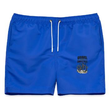 Gravel statt Smalltalk - Männer Badeshorts - Royalblau - Vorne - AI Model Male 178 light (178cm)