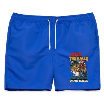 Dekoriere die Flure und repariere dann die Wände - Männer Badeshorts - Royalblau - Vorne - AI Model Male 178 light (178cm)