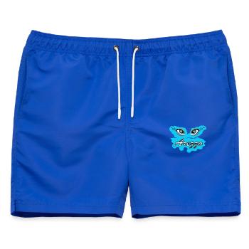 Arezza Blue Eyes-Logo auf Splash - Männer Badeshorts - Royalblau - Vorne - AI Model Male 178 light (178cm)