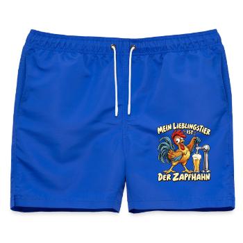 Mein Lieblingstier ist der Zapfhahn – Lustiger Bie - Männer Badeshorts - Royalblau - Vorne - AI Model Male 178 light (178cm)