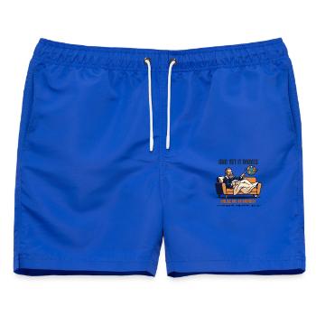 Galilei – And Yet It Moves - Männer Badeshorts - Royalblau - Vorne - AI Model Male 178 light (178cm)