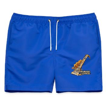 Stockmeißel und Geduld – Imkerei - Männer Badeshorts - Royalblau - Vorne - AI Model Male 178 light (178cm)