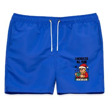 Grumpy Elf Kaffee-Realität - Männer Badeshorts - Royalblau - Vorne - AI Model Male 178 light (178cm)