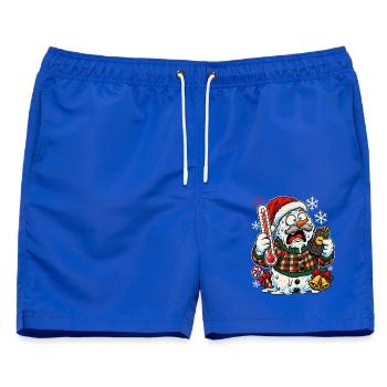Christmas Schneemann Opa am Thermostat - Männer Badeshorts - Royalblau - Vorne - AI Model Male 178 light (178cm)
