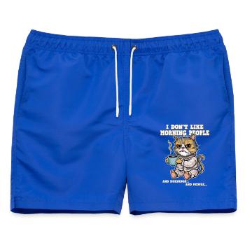 Ich Mag Keinen Morgenmenschen-katzenkaffee - Männer Badeshorts - Royalblau - Vorne - AI Model Male 178 light (178cm)