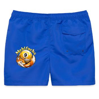 9Ball Billard Mehlfuchs  - Männer Badeshorts - Royalblau - Hinten - AI Model Male 178 light (178cm)