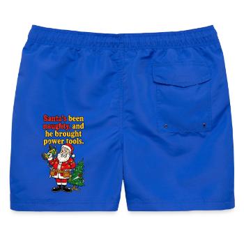 Santa's Naughty DIY Elektrowerkzeuge - Männer Badeshorts - Royalblau - Hinten - AI Model Male 178 light (178cm)