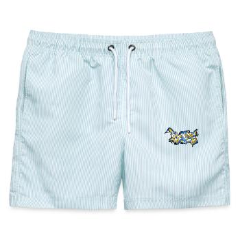 FCCZJ Graffiti - Männer Badeshorts - hellblau gestreift - Vorne - AI Model Male 178 light (178cm)