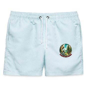 The Hunt for Hidden Treasures - Männer Badeshorts - hellblau gestreift - Vorne - AI Model Male 178 light (178cm)