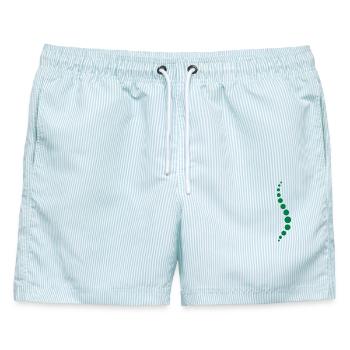 Physio 8 Logo - Männer Badeshorts - hellblau gestreift - Vorne - AI Model Male 178 light (178cm)