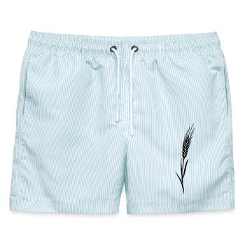 Getreide 1 grain farm farmer cereales - Männer Badeshorts - hellblau gestreift - Vorne - AI Model Male 178 light (178cm)
