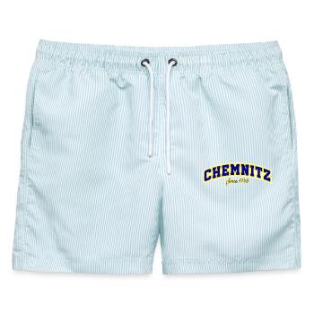 CHEMNITZ - Männer Badeshorts - hellblau gestreift - Vorne - AI Model Male 178 light (178cm)