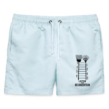 LEITER VOM RECHENZENTRUM - Männer Badeshorts - hellblau gestreift - Vorne - AI Model Male 178 light (178cm)