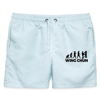 Wing Chun-Entwicklung - Männer Badeshorts - hellblau gestreift - Vorne - AI Model Male 178 light (178cm)