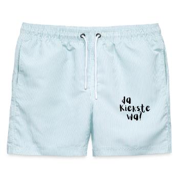Da kiekste wa? - Männer Badeshorts - hellblau gestreift - Vorne - AI Model Male 178 light (178cm)