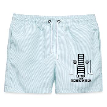 LEITER VOM RECHENZENTRUM - Männer Badeshorts - hellblau gestreift - Vorne - AI Model Male 178 light (178cm)