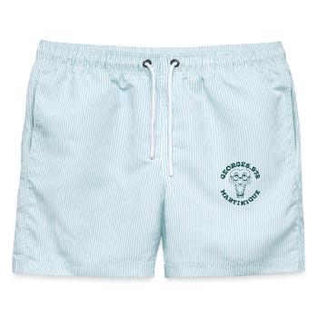Georges 972 Martinique Dunkelgrün - Männer Badeshorts - hellblau gestreift - Vorne - AI Model Male 178 light (178cm)