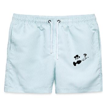 plug and play - PC-Stecker Computer Nerd - Männer Badeshorts - hellblau gestreift - Vorne - AI Model Male 178 light (178cm)