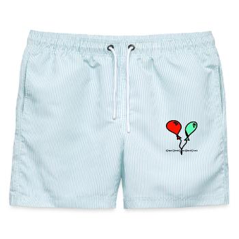 sprd test vector 3C broken - Männer Badeshorts - hellblau gestreift - Vorne - AI Model Male 178 light (178cm)