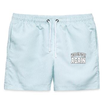 Woke Up Sexy Again - Männer Badeshorts - hellblau gestreift - Vorne - AI Model Male 178 light (178cm)