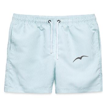 Vogel - Männer Badeshorts - hellblau gestreift - Vorne - AI Model Male 178 light (178cm)
