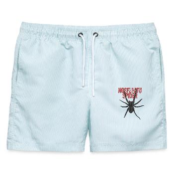 Nosferatu Spinne – Horror - Männer Badeshorts - hellblau gestreift - Vorne - AI Model Male 178 light (178cm)