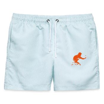 Ma Long - Männer Badeshorts - hellblau gestreift - Vorne - AI Model Male 178 light (178cm)