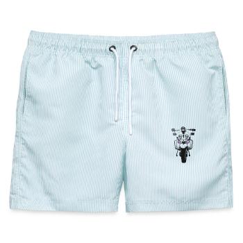 Mod Scooter - Männer Badeshorts - hellblau gestreift - Vorne - AI Model Male 178 light (178cm)
