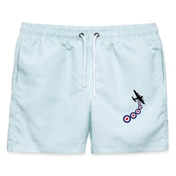 Lancaster Mod - Männer Badeshorts - hellblau gestreift - Vorne - AI Model Male 178 light (178cm)