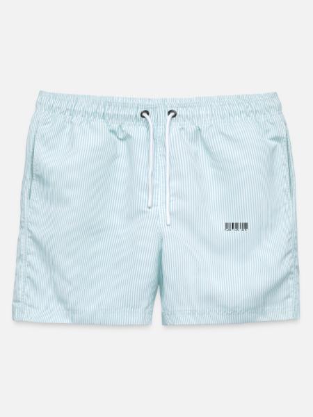 Rebellenrevolte Widerstand - Männer Badeshorts - hellblau gestreift