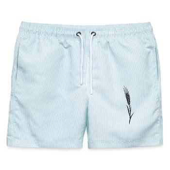 Getreide grain farm farmer cereales - Männer Badeshorts - hellblau gestreift - Vorne - AI Model Male 178 light (178cm)