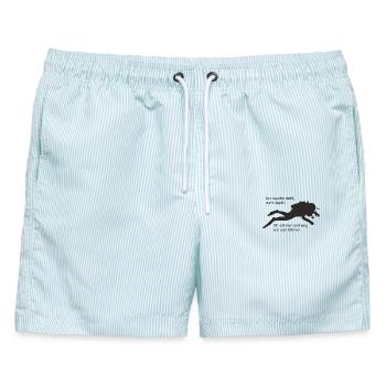 Spass - Männer Badeshorts - hellblau gestreift - Vorne - AI Model Male 178 light (178cm)